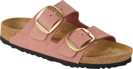BIRKENSTOCK Arizona Big Buckle Nubuck Leather - Old Rose and Black NARROW FIT
