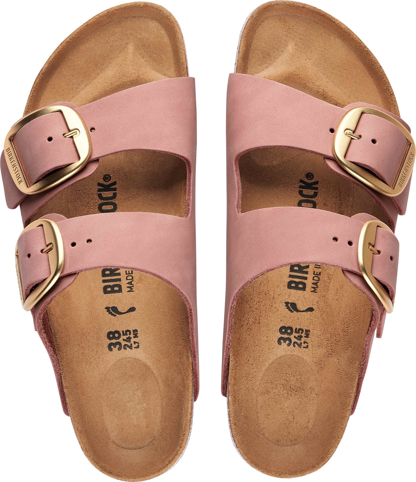 BIRKENSTOCK Arizona Big Buckle Nubuck Leather - Old Rose and Black
