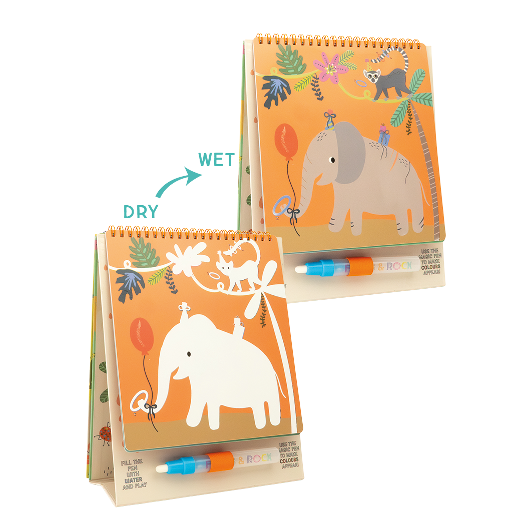 Floss & Rock Magic Colour Changing Watercard Easel and Pen - Jungle