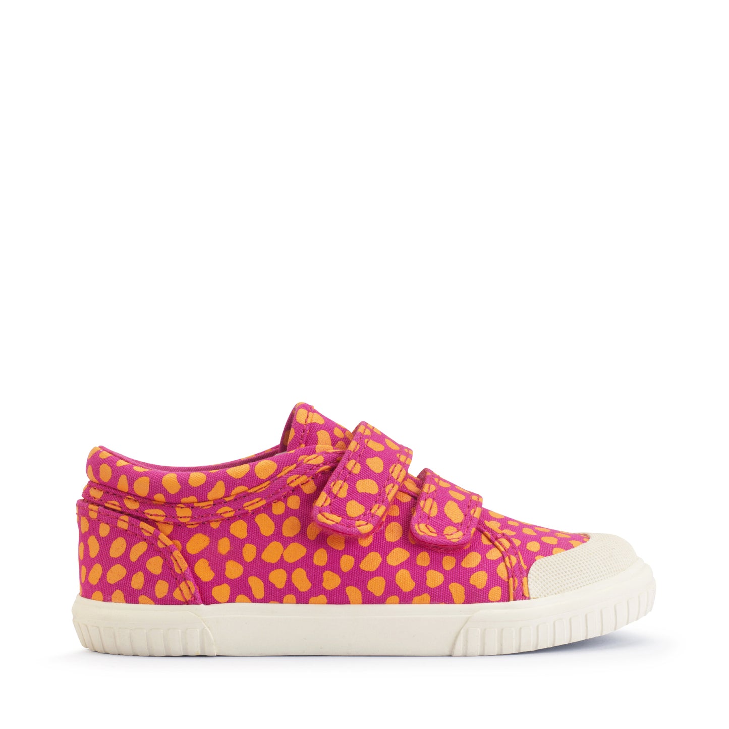 Start-rite Kicks Magenta/orange splash girls closed rip-tape canvas shoes