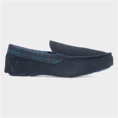 Hush Puppies Andreas Mens Navy classic moccasin slipper