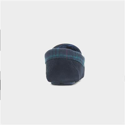 Hush Puppies Andreas Mens Navy classic moccasin slipper