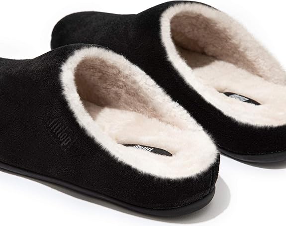 Fitflop Chrissie Shearling Slipper Black N28-001-060