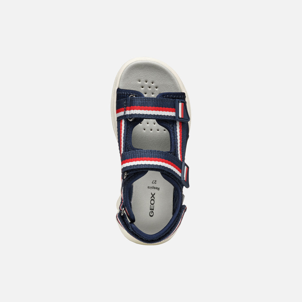 Geox J55F1C J Sandal Airadyuma Navy/Red