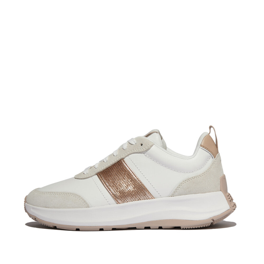 Fitflop F-mode Flow Sequin Suede/Leather Flatform Sneaker