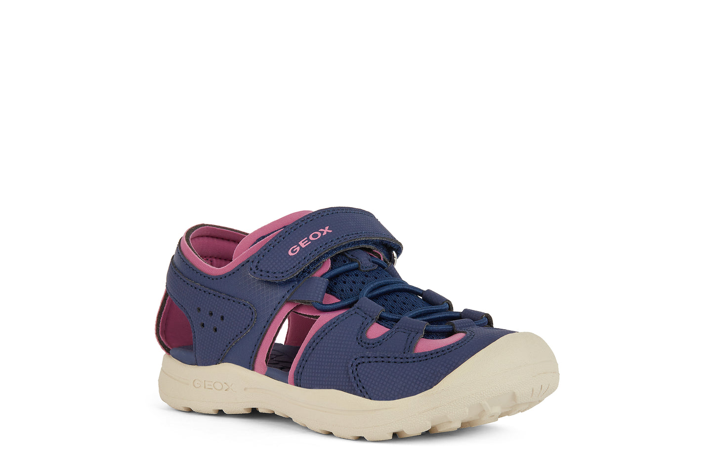 Geox J456AB J Vaniett Navy/Fuchsia Closed Sandal