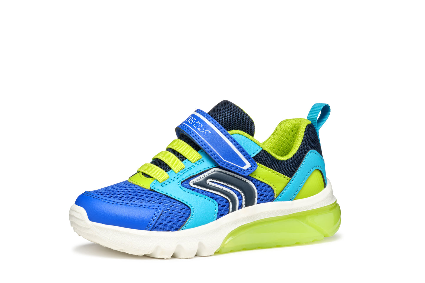 Geox J45LBC J CIBERDRON - Royal/Lime & Navy/Dk.Red