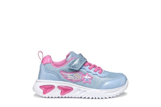 Geox J55E9B J Assister Light-Up Trainer - Pink/Light Sky & Sky/Pink