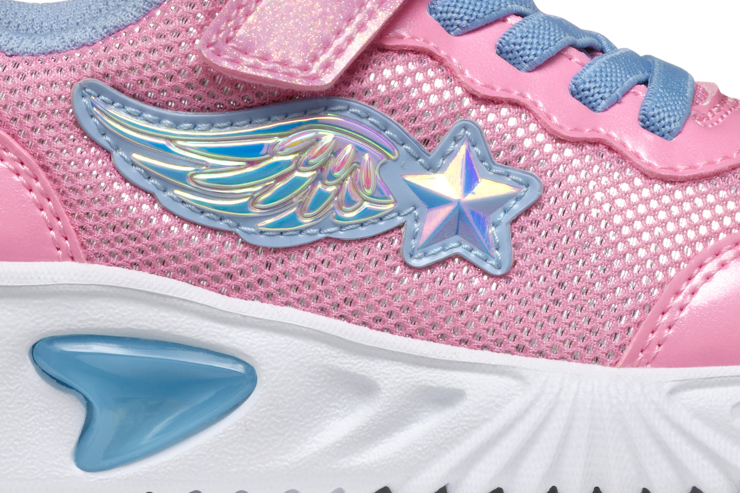 Geox J55E9B J Assister Light-Up Trainer - Pink/Light Sky & Sky/Pink