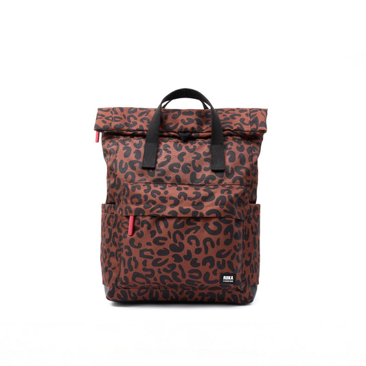 Roka Canfield B Medium Recycled Nylon Scarlet Leopard Print