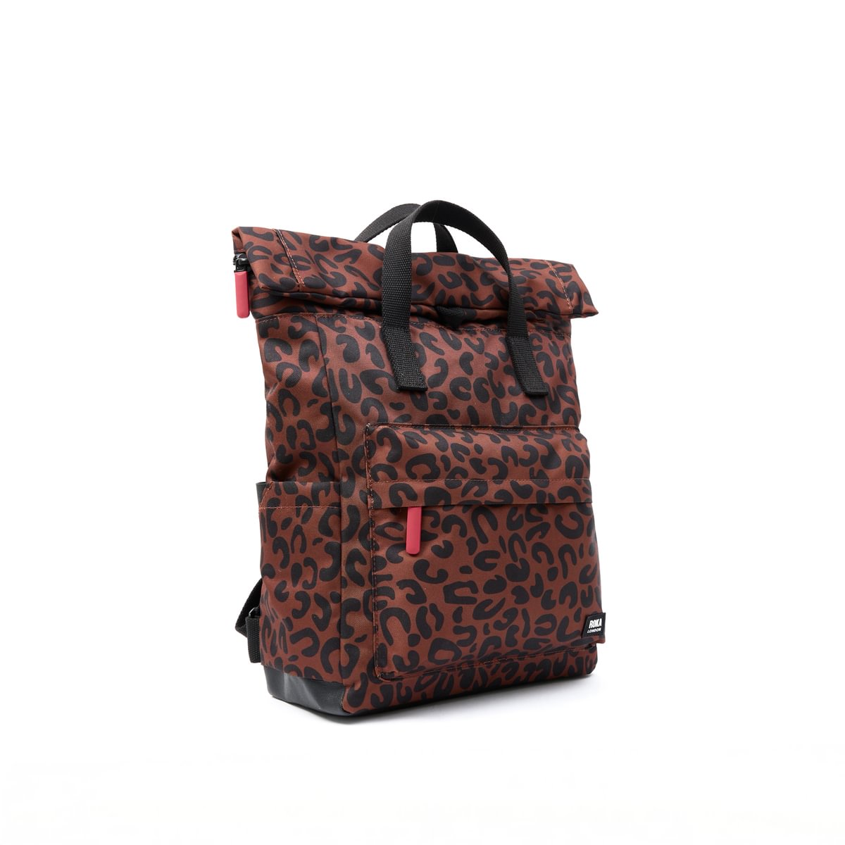 Roka Canfield B Medium Recycled Nylon Scarlet Leopard Print
