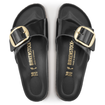 Birkenstock Madrid Big Buckle High Shine Black NARROW