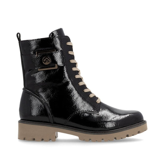 Remonte D8663-00 black patent boot