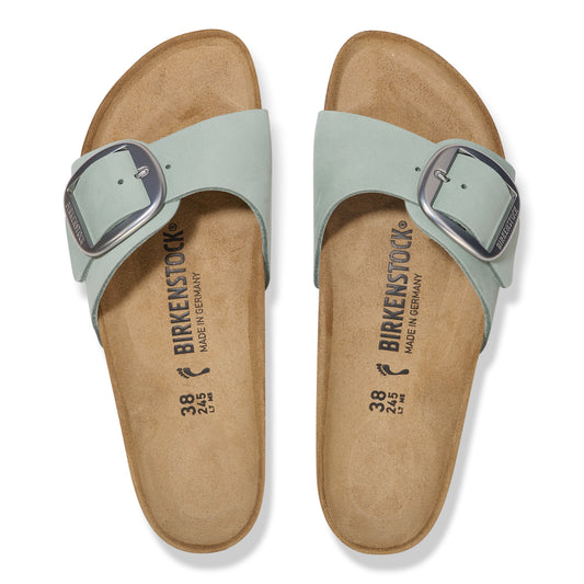 Birkenstock Madrid Big Buckle Natural Leather Patent High Shine Pure Sage