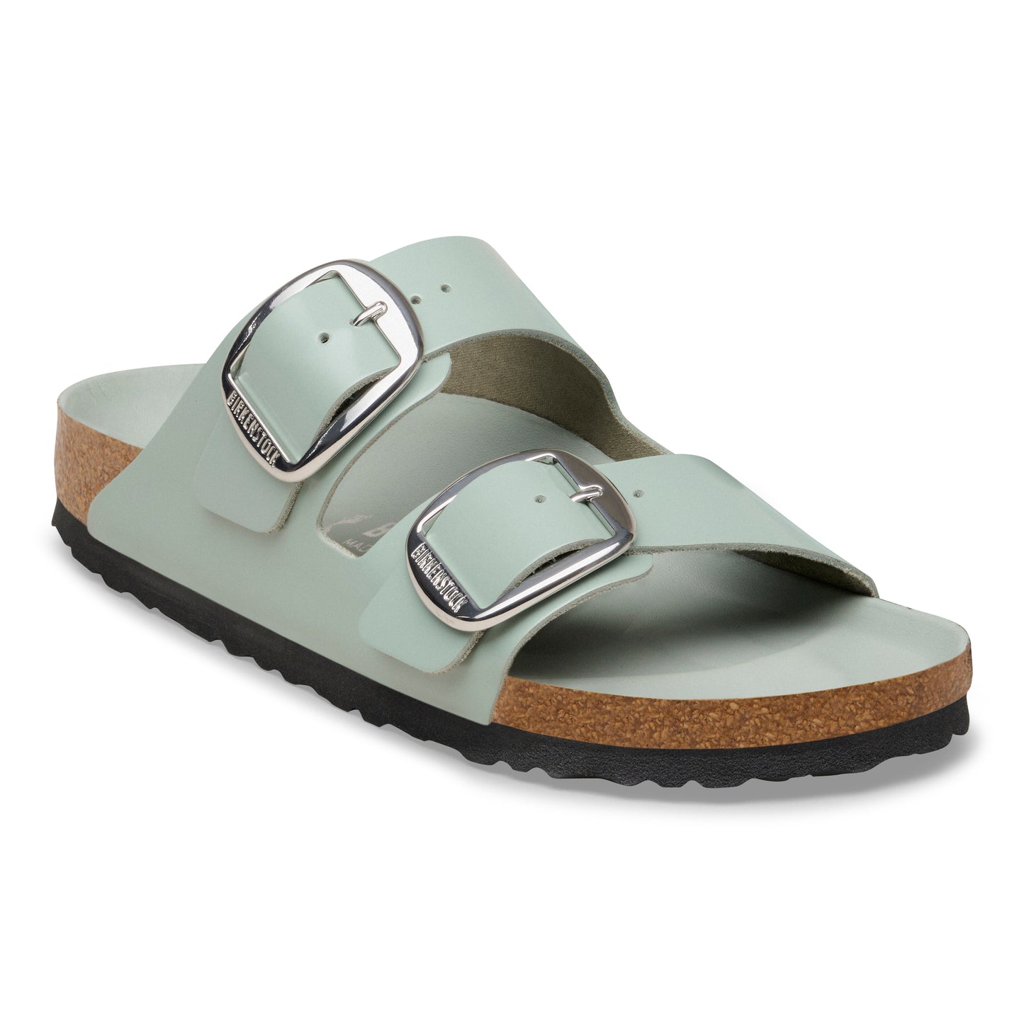 Birkenstock Arizona Big Buckle leather patent High Shine sandal for women Pure Sage