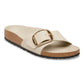 Birkenstock Madrid Big Buckle Leather Patent High Shine Oyster