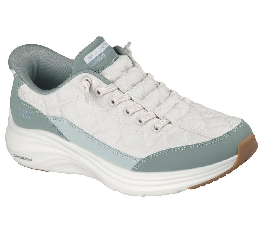 Skechers Slip-ins: Contour Foam - Cozy Fit Trainers 150404 Sage or White Navy