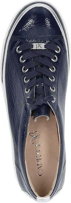 Caprice Navy Patent Trainers 9-23654-22