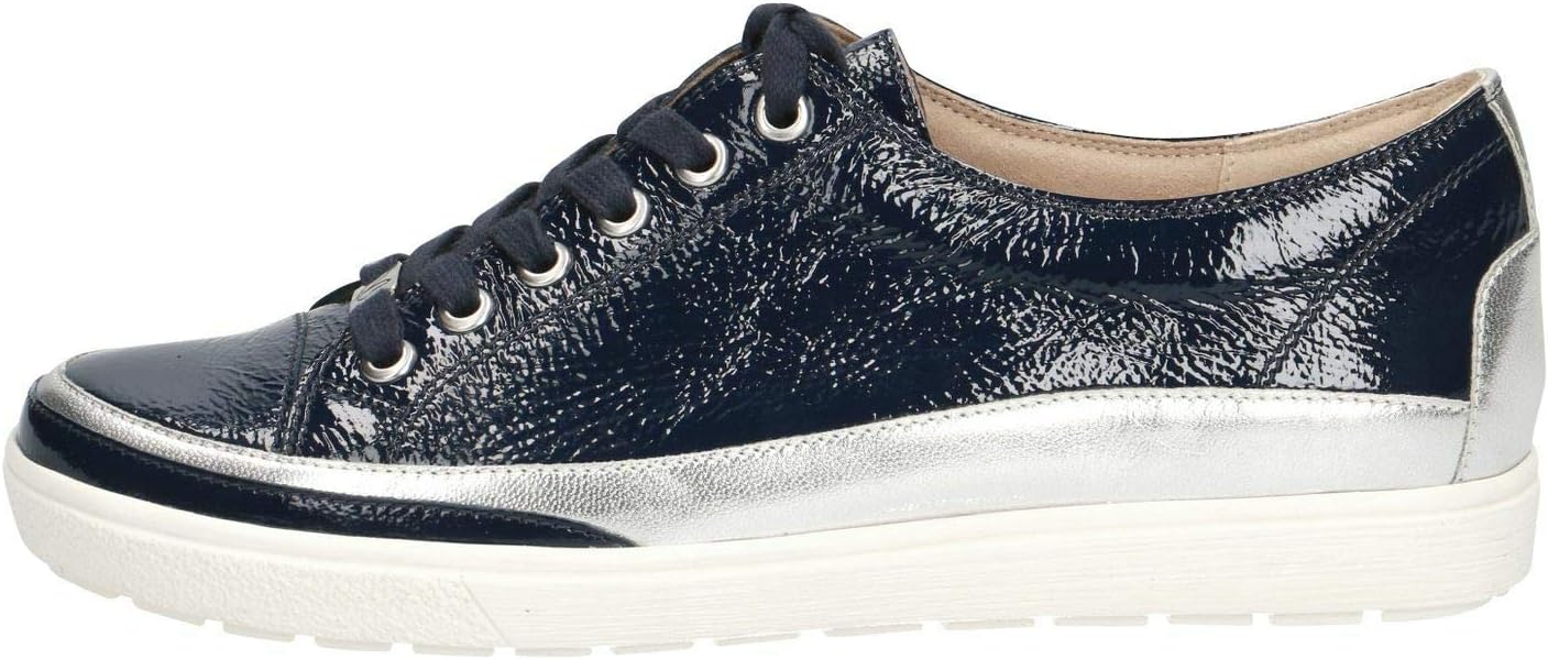 Caprice Navy Patent Trainers 9-23654-22