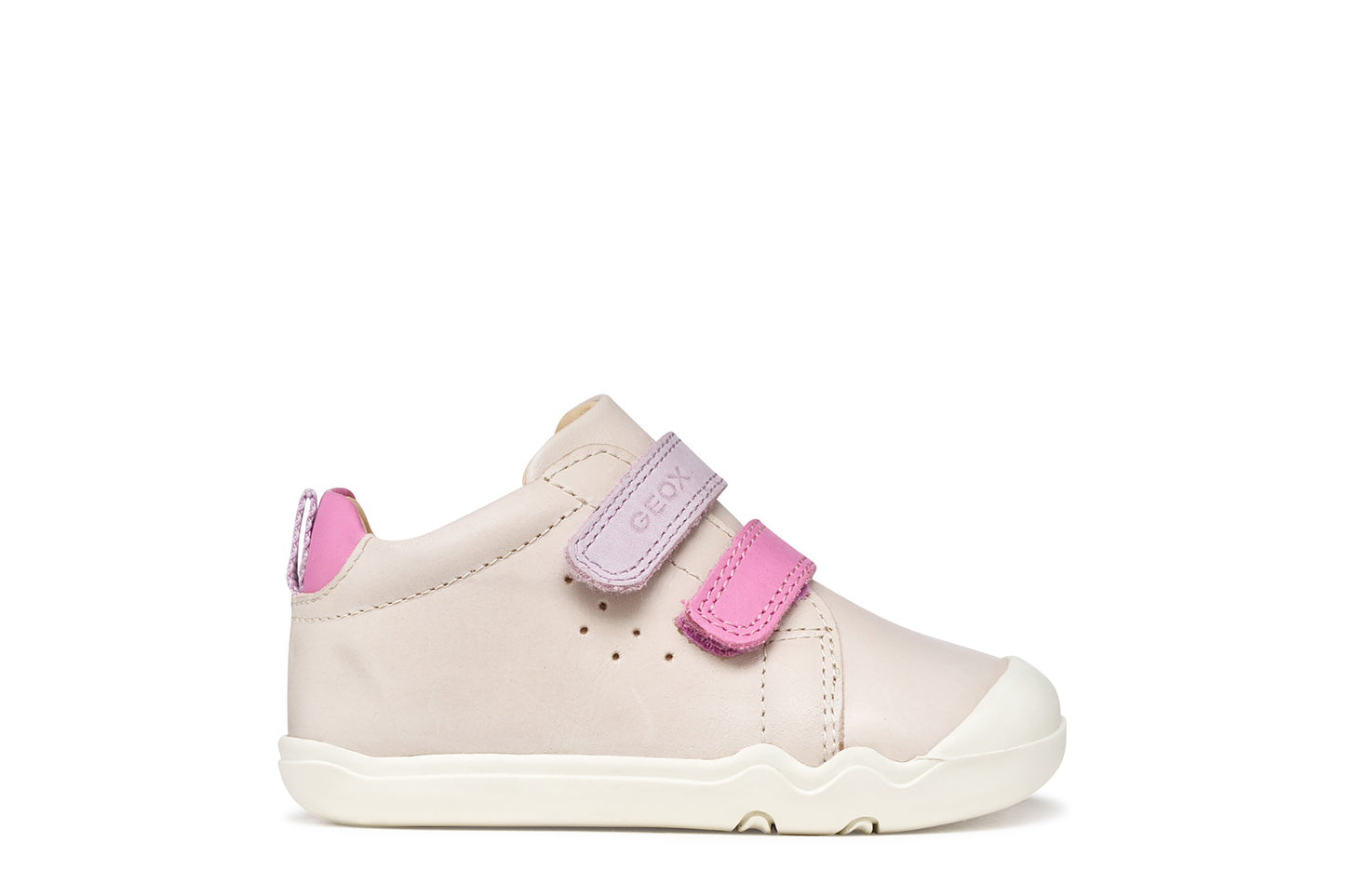 GEOX B4663A STEPPIEUP GIRLS IVORY/PINK BAREFOOT SHOE