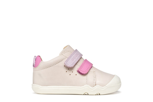 GEOX B4663A STEPPIEUP GIRLS IVORY/PINK BAREFOOT SHOE