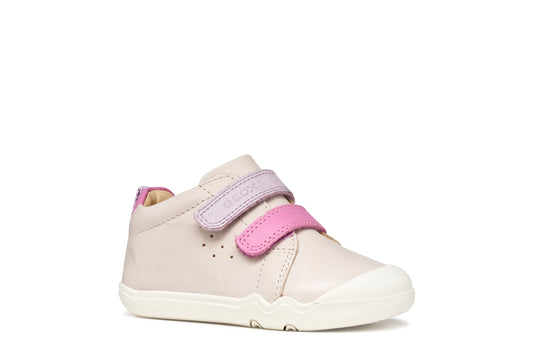 GEOX B4663A STEPPIEUP GIRLS IVORY/PINK BAREFOOT SHOE