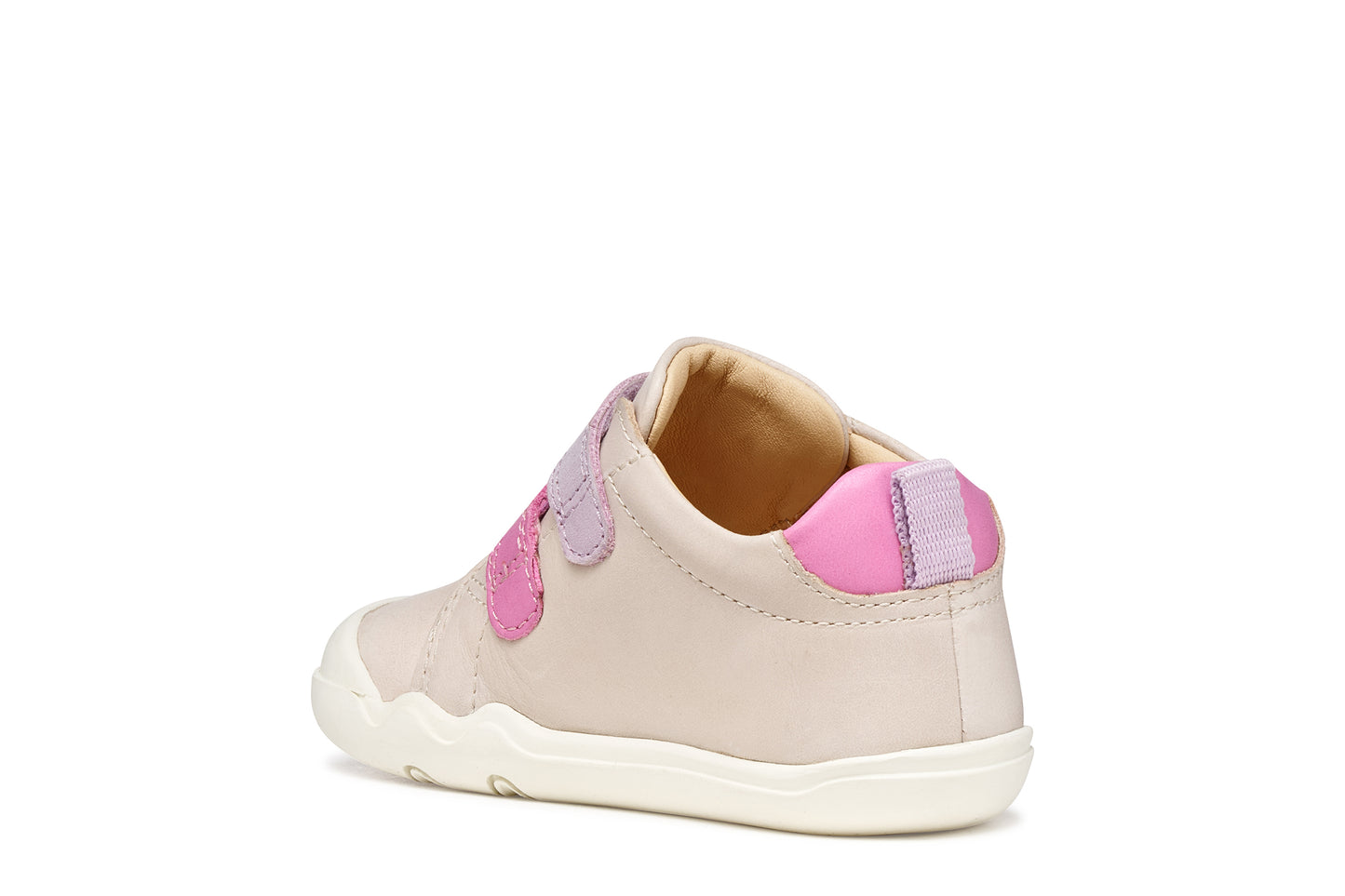 GEOX B4663A STEPPIEUP GIRLS IVORY/PINK BAREFOOT SHOE