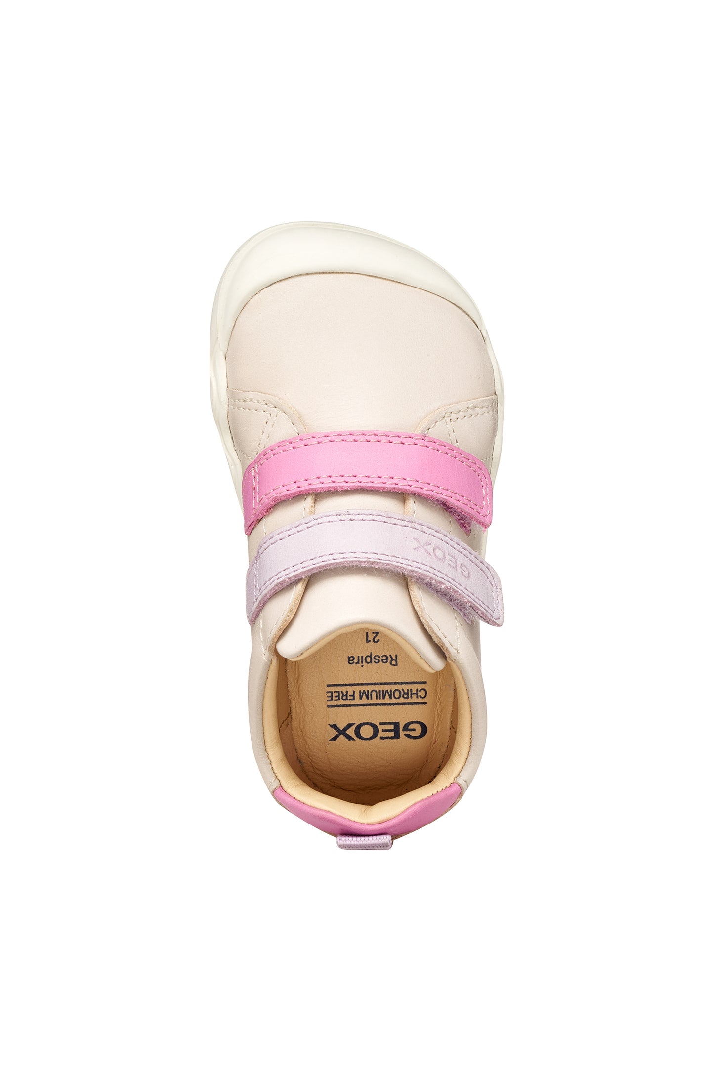 GEOX B4663A STEPPIEUP GIRLS IVORY/PINK BAREFOOT SHOE