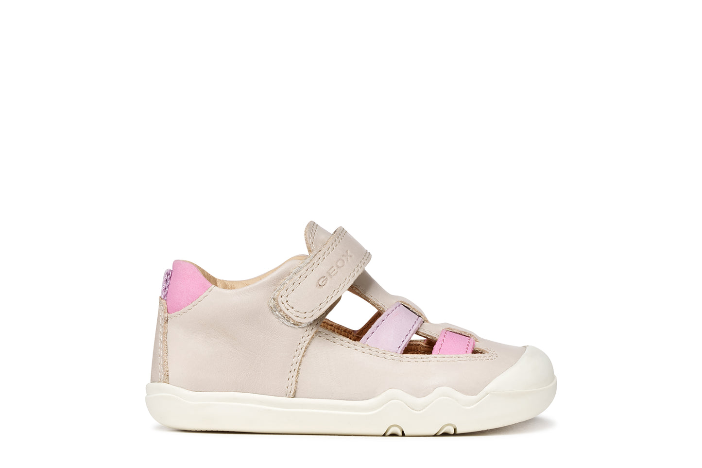 GEOX B5563A STEPPIEUP BAREFOOT GIRL IVORY/PINK