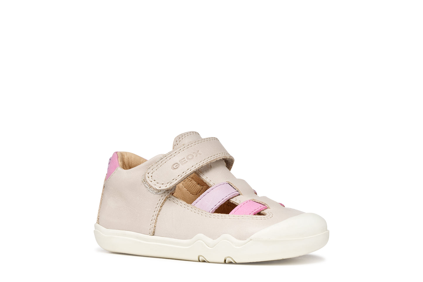 GEOX B5563A STEPPIEUP BAREFOOT GIRL IVORY/PINK