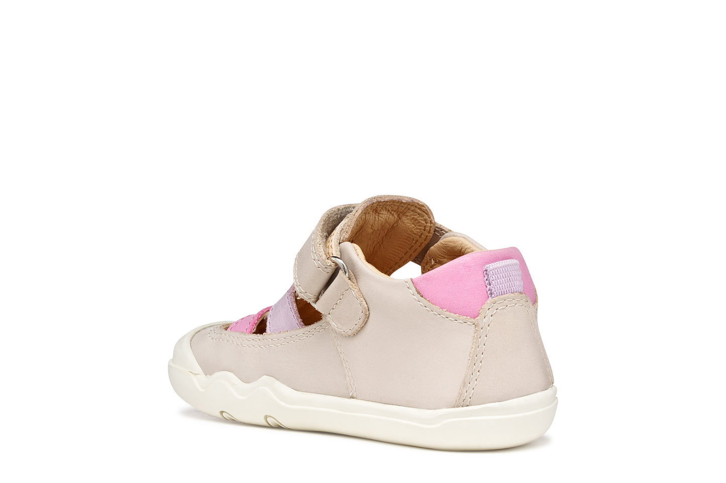 GEOX B5563A STEPPIEUP BAREFOOT GIRL IVORY/PINK