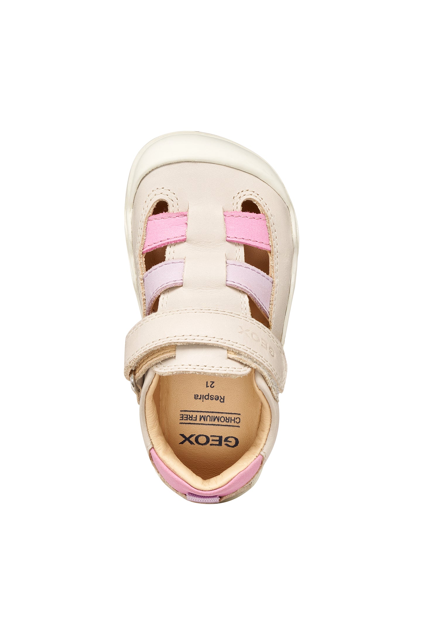 GEOX B5563A STEPPIEUP BAREFOOT GIRL IVORY/PINK