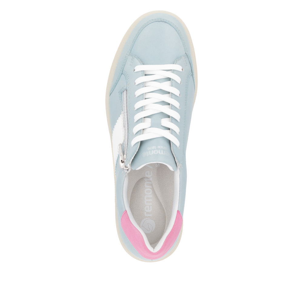 D2C02-12  Remonte Odeon Shoe -Blue/White and Fuchsia/White