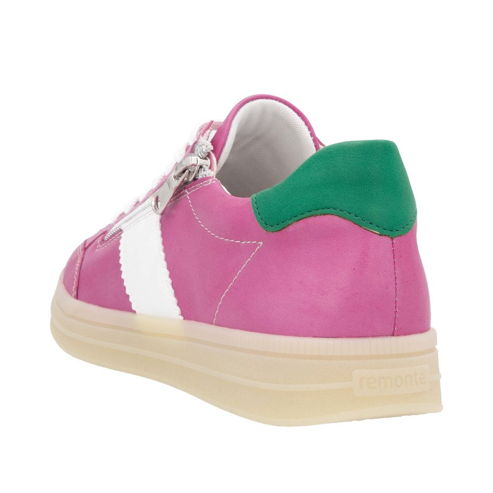 D2C02-12  Remonte Odeon Shoe -Blue/White and Fuchsia/White