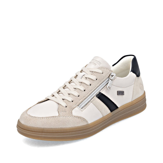 Inspired by retro trainer silhouettes, the Remonte Artistic women’s trainers feature leather uppers with contrasting suede panels for additional style.

Dual fastenings of laces and zip allow for a secure and easy on and off. RemonteTEX technology offers a water-resistant membrane and drysport linings to make sure they remain a staple in your wardrobe year round!