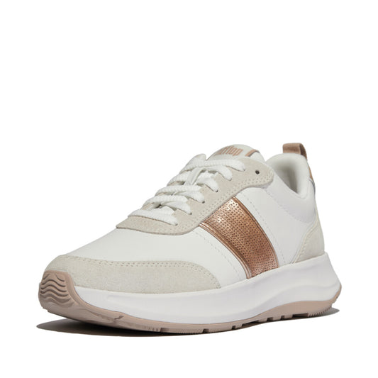 Fitflop F-mode Flow Sequin Suede/Leather Flatform Sneaker