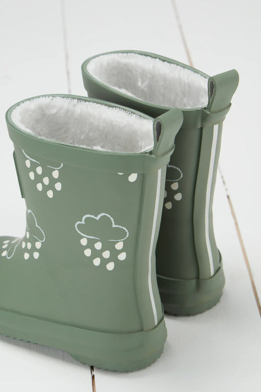 Grass and Air Kids Khaki Green Colour-Changing Kids Wellies
