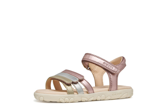 Geox J458ZD HAITI SANDAL - OLD ROSE/GOLD