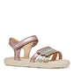 Geox J458ZD HAITI SANDAL - OLD ROSE/GOLD