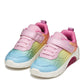 GEOX J46M4C FADINLIGHT GIRLS TRAINER PINK/MULTICLOUR WITH LIGHTS