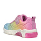 GEOX J46M4C FADINLIGHT GIRLS TRAINER PINK/MULTICLOUR WITH LIGHTS