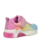 GEOX J46M4C FADINLIGHT GIRLS TRAINER PINK/MULTICLOUR WITH LIGHTS
