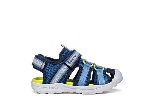 Geox J4555XA J Vaniett Closed Toe Sandal - Navy/Lt Blue