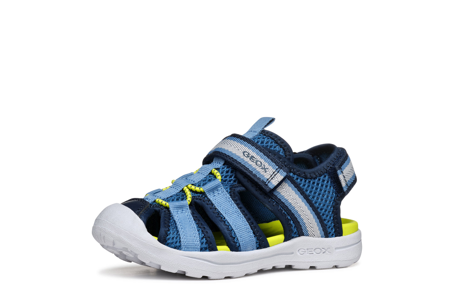 Geox J4555XA J Vaniett Closed Toe Sandal - Navy/Lt Blue