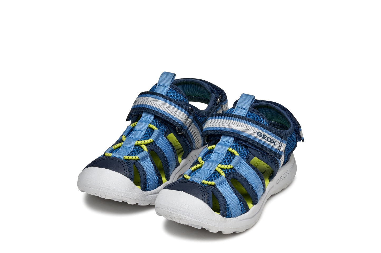 Geox J4555XA J Vaniett Closed Toe Sandal - Navy/Lt Blue