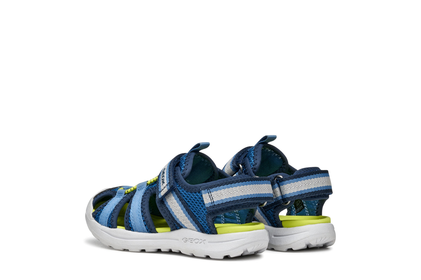 Geox J4555XA J Vaniett Closed Toe Sandal - Navy/Lt Blue