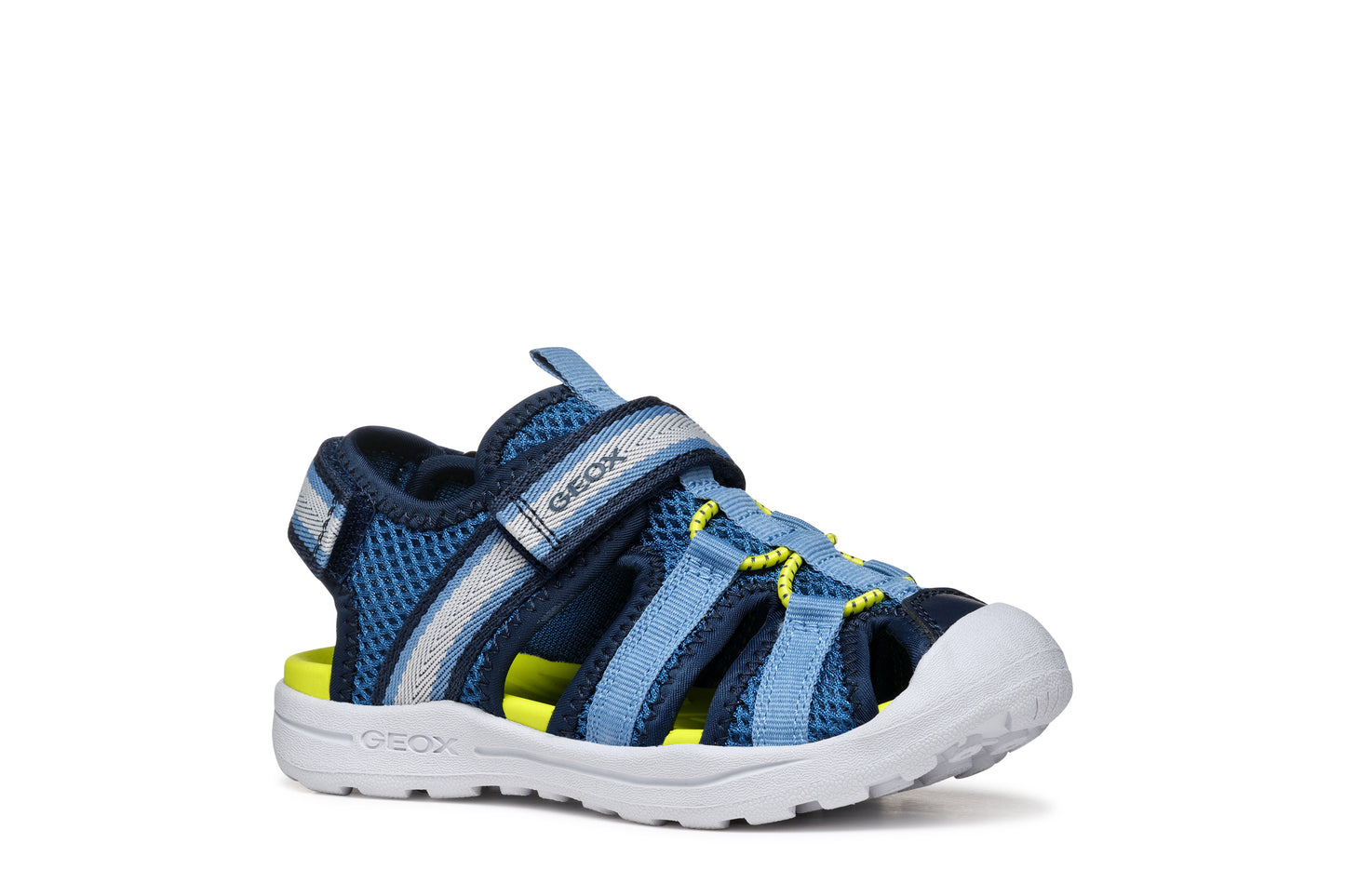 Geox J4555XA J Vaniett Closed Toe Sandal - Navy/Lt Blue