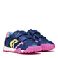 GEOX J65P8A RANN GIRLS TRAINER DK ROYAL/PINK