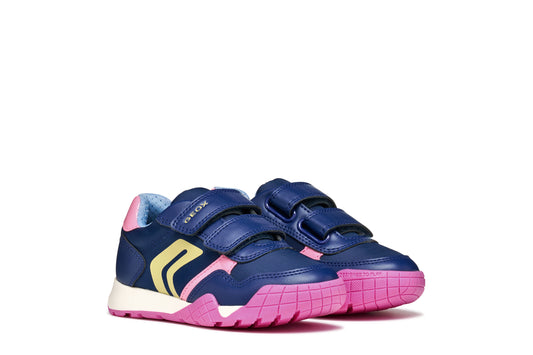 GEOX J65P8A RANN GIRLS TRAINER DK ROYAL/PINK