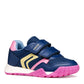GEOX J65P8A RANN GIRLS TRAINER DK ROYAL/PINK